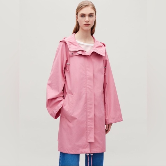 𝙲𝙾𝚂 oversized Jacket with drawstrings in Pink with Hood Size S - Picture 12 of 12